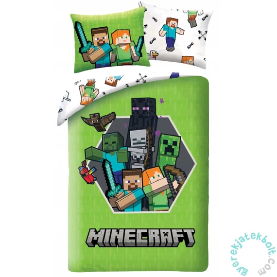 Minecraft ágyneműhuzat szett - zöld (MNC-677BL)