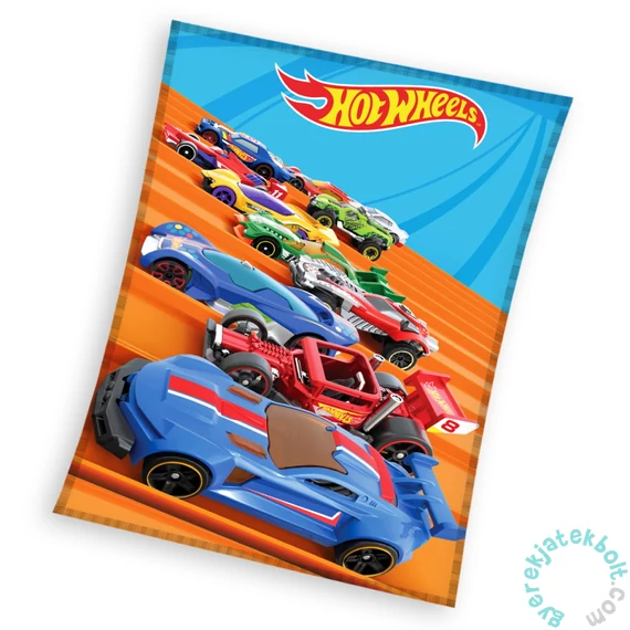 Hot Wheels polár takaró - Versenyautók - 110 x 140 cm