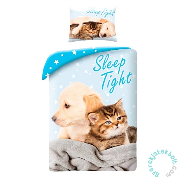 Kutyás és cicás ágyneműhuzat szett - Sleep tight