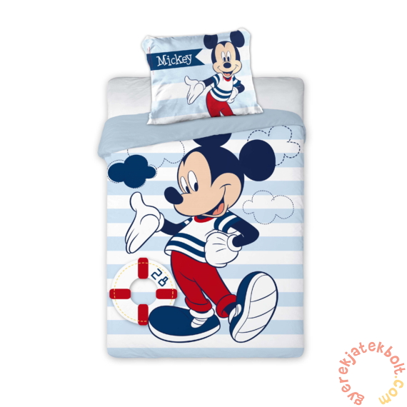 Mickey Mouse ovis ágyneműhuzat szett - kék-fehér csíkos