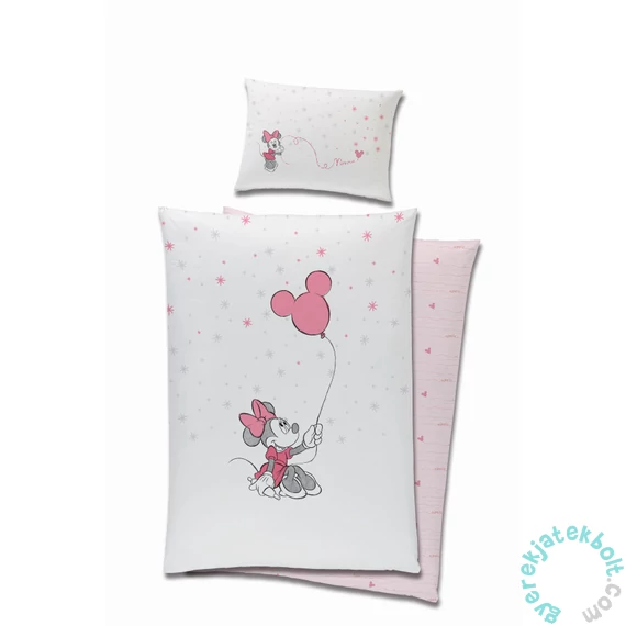 Minnie Mouse ovis ágyneműhuzat szett - Rózsaszín lufis