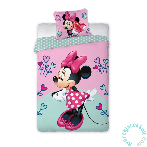 Minnie Mouse - Szívecskés ágyneműhuzat szett