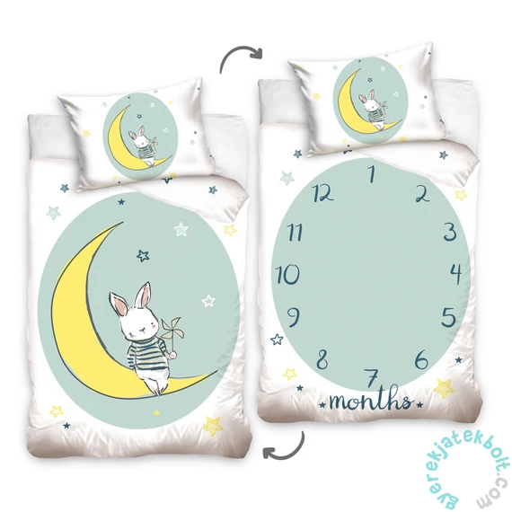 Nyuszis ovis ágyneműhuzat szett - Month by Month