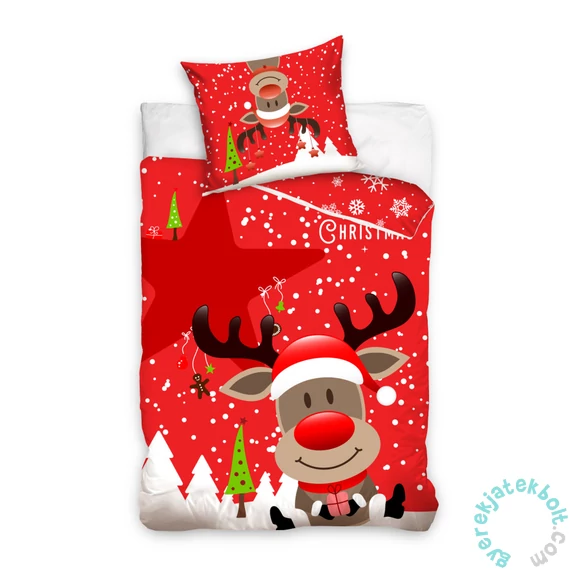 Rénszarvasos karácsonyi ágyneműhuzat szett - Merry Christmas