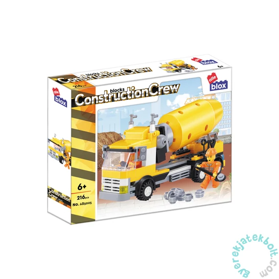 AlleBlox - ConstructionCrew Betonkeverő 216 db-os építőkocka játékszett (AB5005)