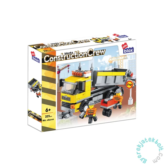AlleBlox - ConstruczionCrew Billenős teherautó 221 db-os építőkocka játékszett (AB5006)