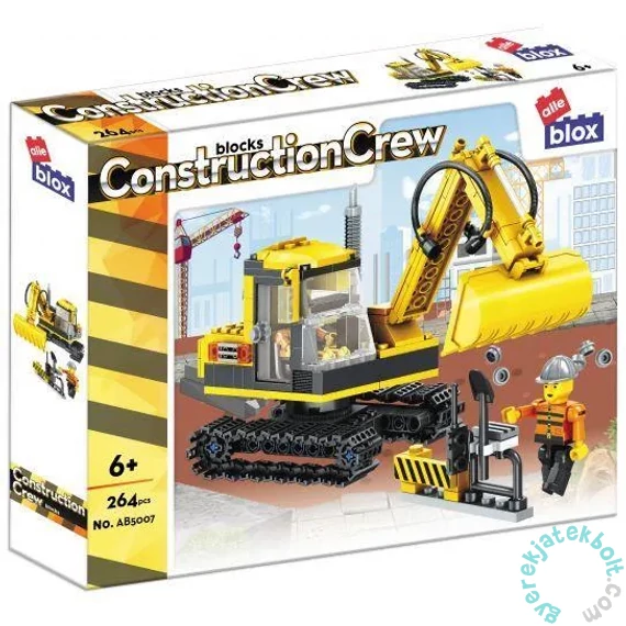 AlleBlox - ConstruczionCrew Lánctalpas kotrógép 264 db-os építőkocka játékszett (AB5007)