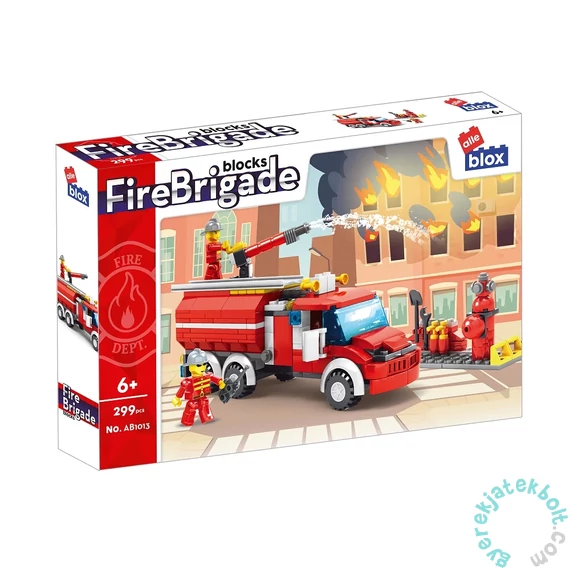 AlleBlox - Fire Brigade Tartályos tűzoltóautó 299 db-os építőkocka játékszett (AB1013)