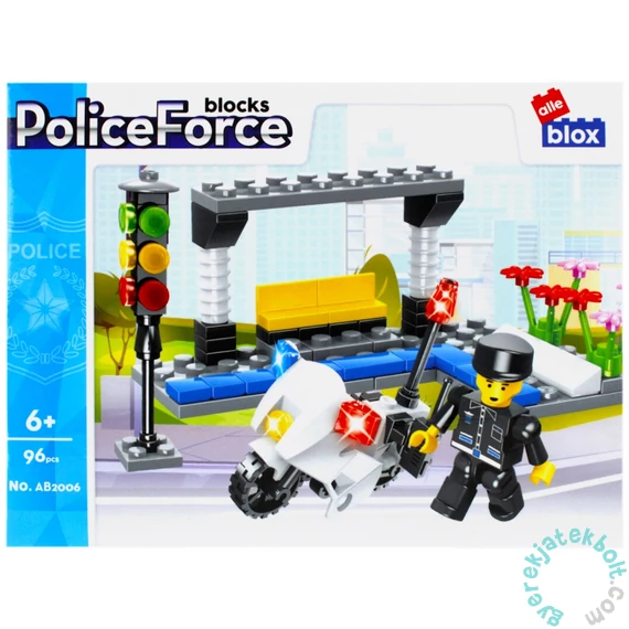 AlleBlox - Police Force Rendőrségi járművek motor 96-103 db-os építőkocka játékszett (AB2006)