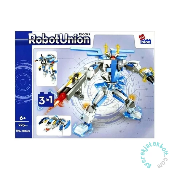 AlleBlox - Robot Union Robot kék 201-223 db-os építőkocka játékszett (AB8031)