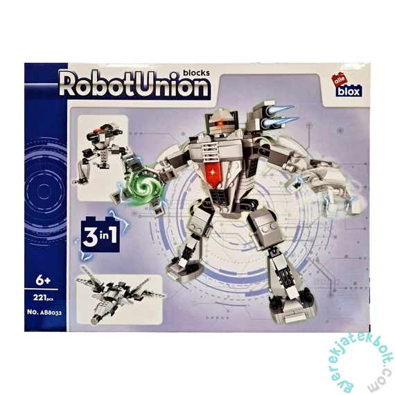 AlleBlox - Robot Union Robot szürke 201-223 db-os építőkocka játékszett (AB8032)