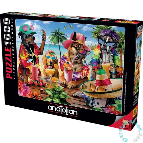 Anatolian 1000 db-os puzzle - Dogs Drinking Smoothies on a Tropical Beach (1102)