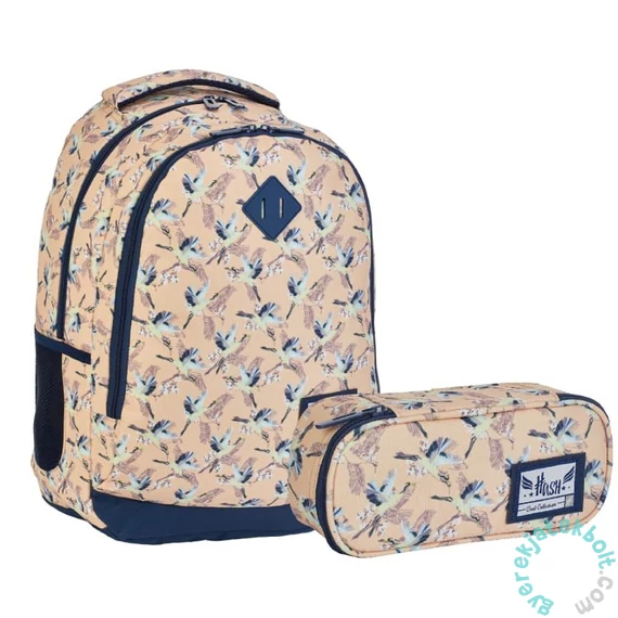 HS-165 Gémek iskolatáska, hátizsák tolltartóval - 4 rekeszes - Hash