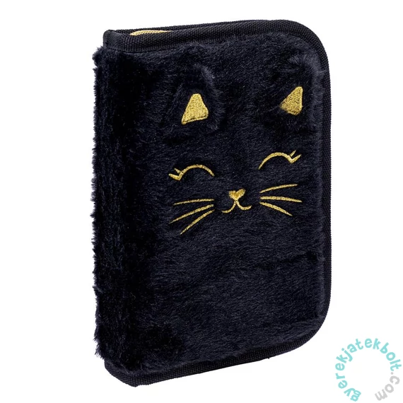 Fluffy Kitty szőrmés felszerelt kihajtható tolltartó - Black (503025026)