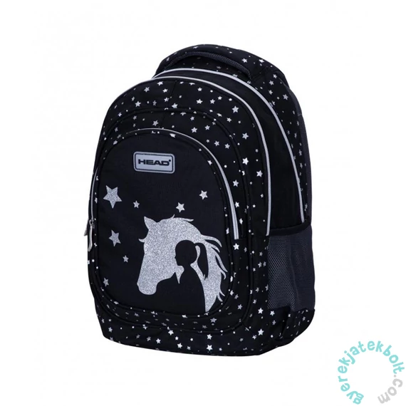 Glitter Silver Dream lovas ergonomikus iskolatáska, hátizsák - 3 rekeszes - Astrabag