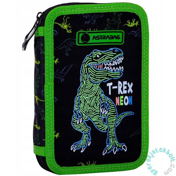Neon T-REX foszforeszkáló felszerelt emeletes tolltartó - Astrabag