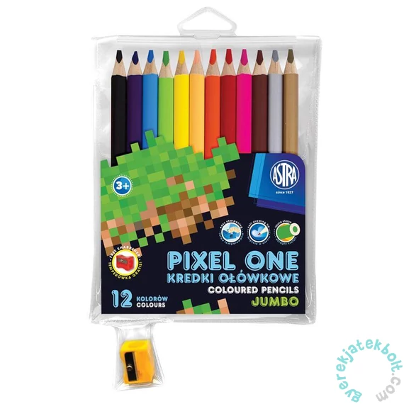 Pixel One Jumbo színes ceruza készlet hegyezővel - 12 db-os (312221005)