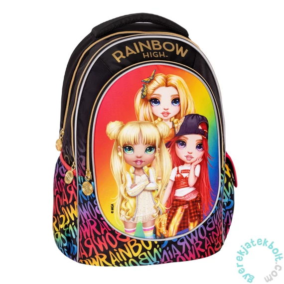 Rainbow High ergonomikus iskolatáska, hátizsák - 3 rekeszes - Gold - Astrabag
