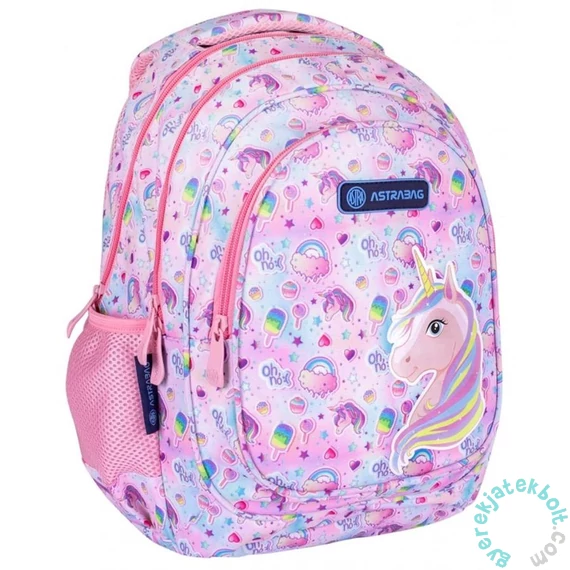 Unikornis iskolatáska, hátizsák - 3 rekeszes - Astrabag