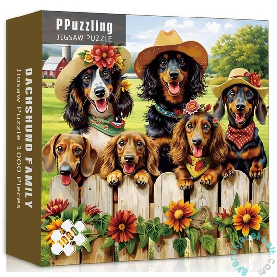 Bboldin 1000 db-os puzzle - Dachshund Family (PT-1131)