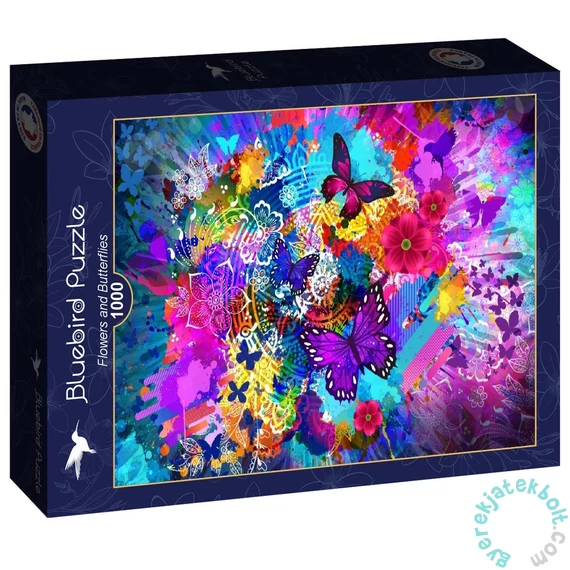 Bluebird 1000 db-os puzzle - Flowers and Butterflies (90328)