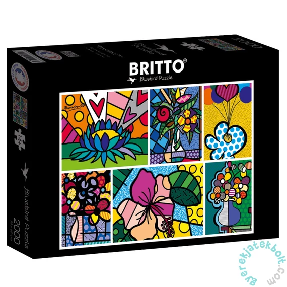 Bluebird 2000 db-os puzzle - Romero Britto - Collage: Flowers (90023)