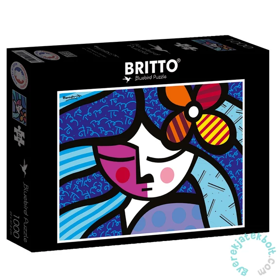 Bluebird 1000 db-os puzzle - Romero Britto - Girl with flower (90019)