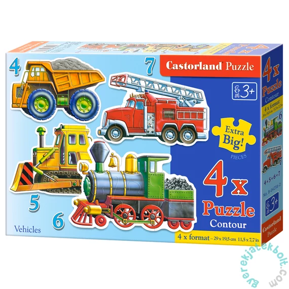 Castorland Sziluett puzzle (4,5,6,7 db-os) - Munkagépek (B-04256)