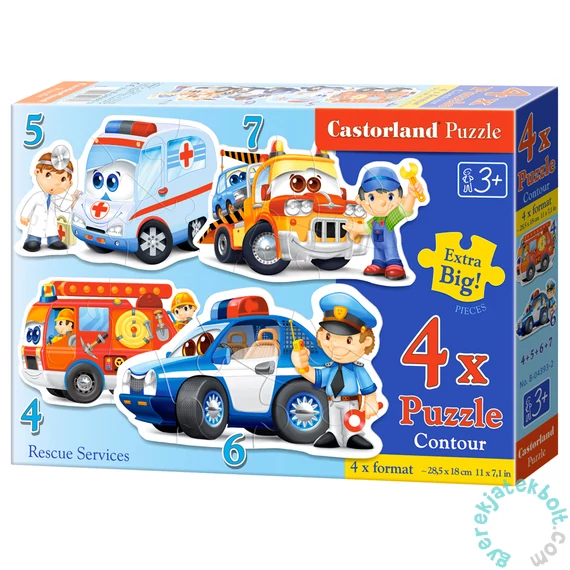 Castorland Sziluett puzzle (4,5,6,7 db-os) - Mentő járművek (B-04393)