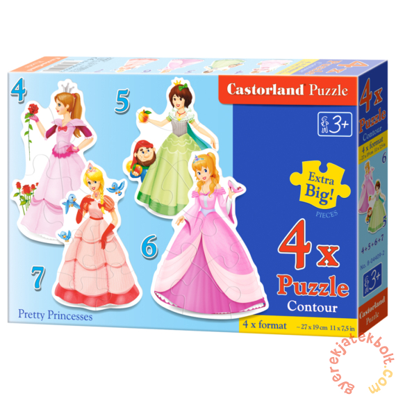 Castorland Sziluett puzzle (4,5,6,7 db-os) - Csinos hercegnők (B-04409)