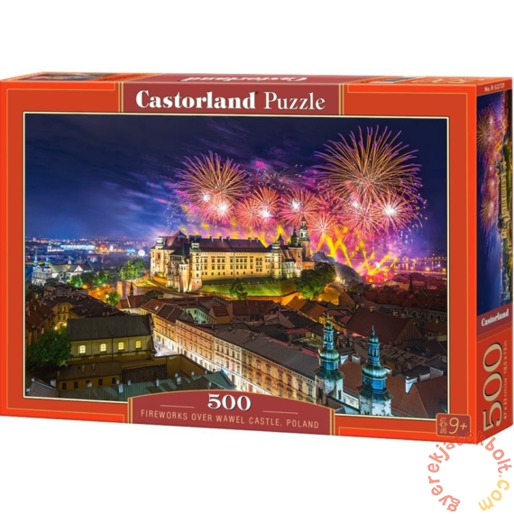 Castorland 500 db-os puzzle - Tüzijáték a Királyi palota fölött, Lengyelország (B-52721)
