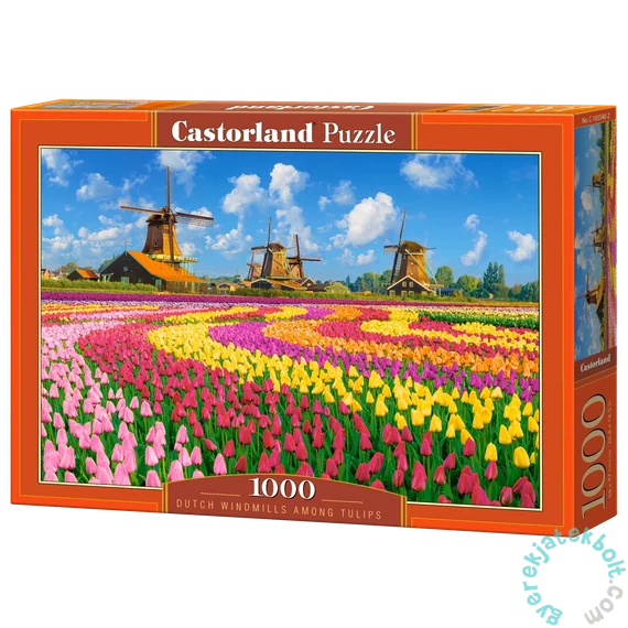 Castorland 1000 db-os puzzle - Holland szélmalmok tulipánok között (C-105540)