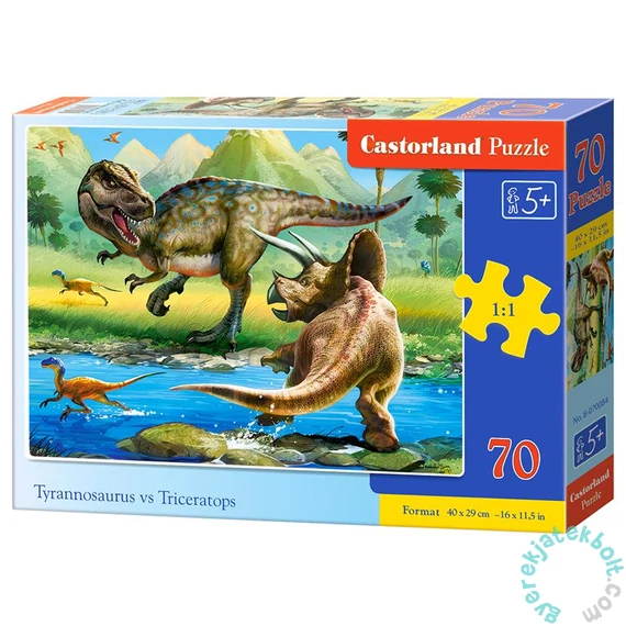 Castorland 70 db-os puzzle - Tirannoszaurusz vs. Triceratopsz (B-070084)