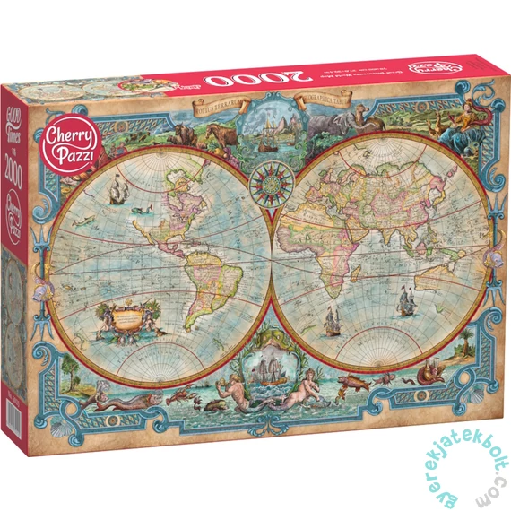 CherryPazzi 2000 db-os puzzle - Great Discoveries World Map (50125)