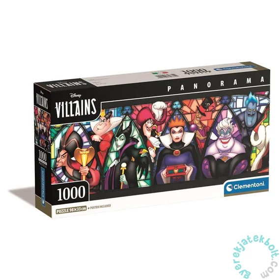 Clementoni 1000 db-os Panoráma puzzle - Disney gonoszak (39872)