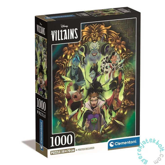 Clementoni 1000 db-os puzzle  COMPACT puzzle - High Quality Collection - Disney gonoszak (39812)