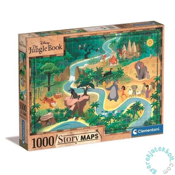 Clementoni 1000 db-os puzzle - Disney A dzsungel könyve Történet Térkép (39816)