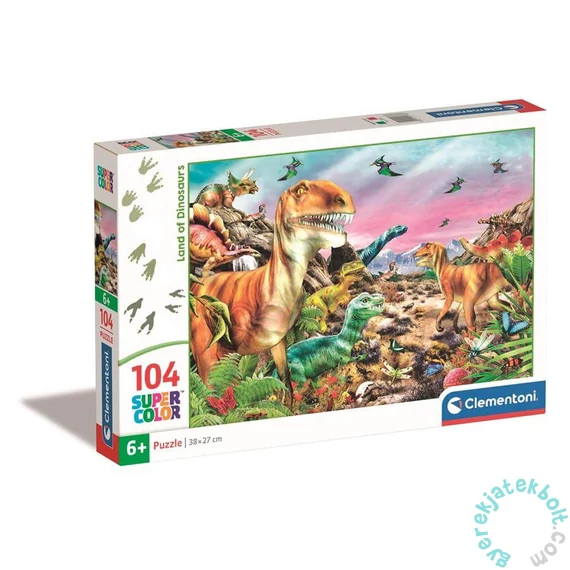 Clementoni 104 db-os Szuper Színes puzzle - Dinoszauruszok földje (25768)