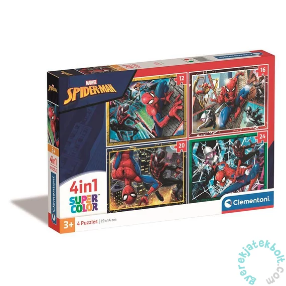 Clementoni 4 az 1-ben puzzle (12,16,20 24  db-os) - Marvel Pókember (21515)