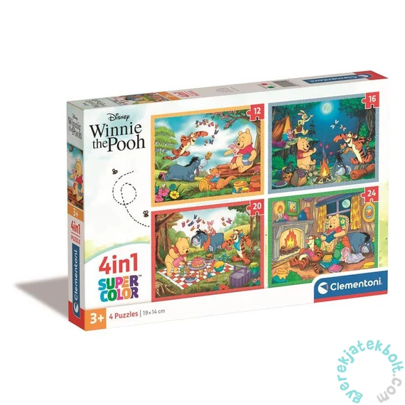 Clementoni 4 az 1-ben puzzle (12,16,20,24 db-os) - Micimackó (21514)