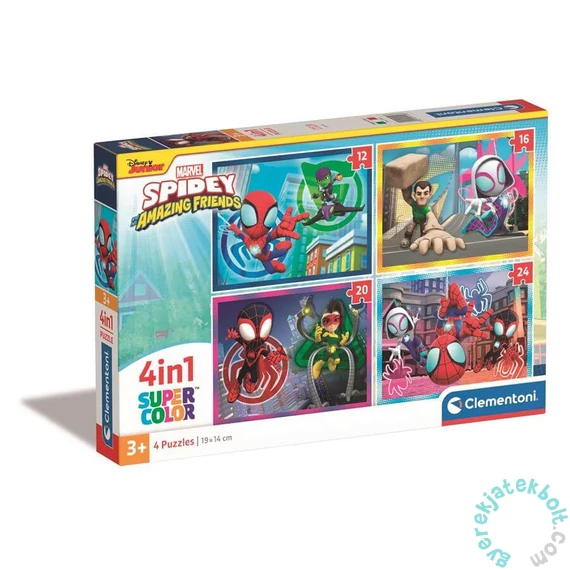 Clementoni  4 az 1-ben puzzle (20,60,100,180 db-os) - Spidey és barátai (21528)