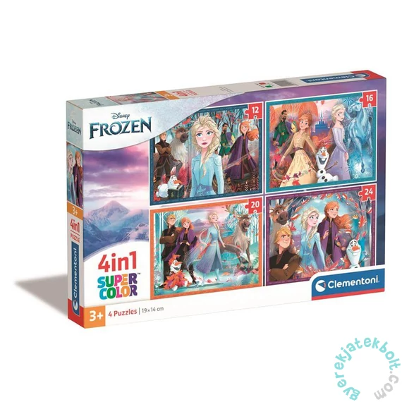 Clementoni 4 az 1-ben Szuper színes puzzle (12, 16, 20, 24) - Disney - Jégvarázs (21518)
