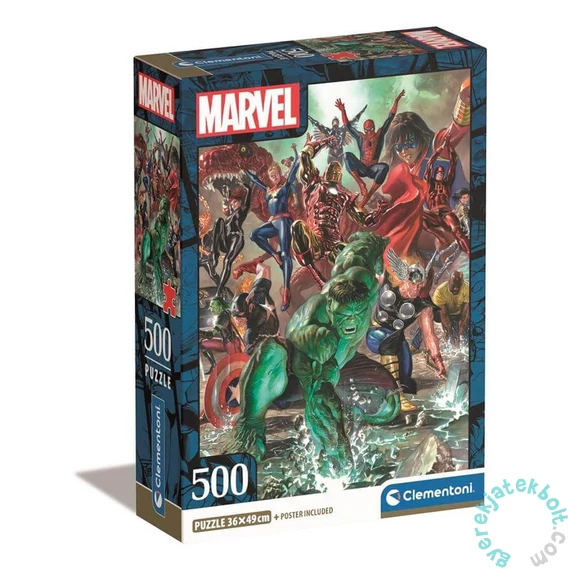Clementoni 500 db-os puzzle - Marvel hősök harcra készen (35546)