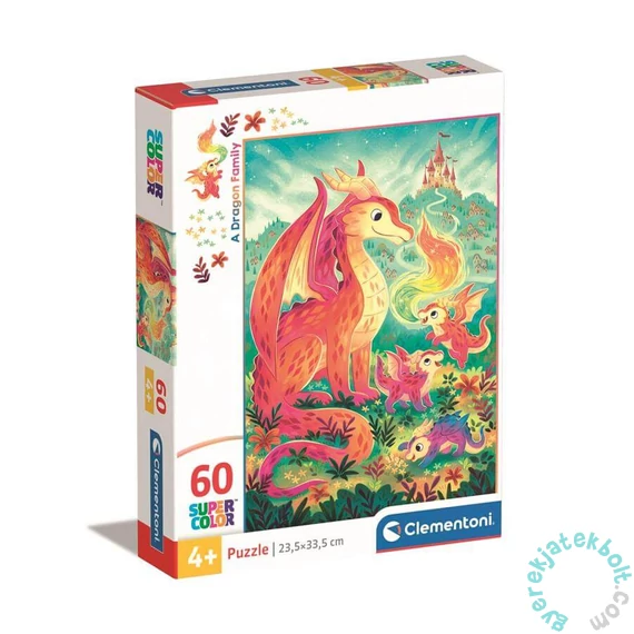 Clementoni 60 db-os Szuper Színes puzzle - Sárkánycsalád (26600)