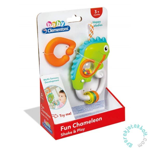 Clementoni Baby - Interaktív csörgő hanggal - Kaméleon (17363)