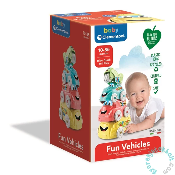 Clementoni Baby - Play for future - Jármű rakosgató készségfejlesztő játék - 4 db-os (17726)
