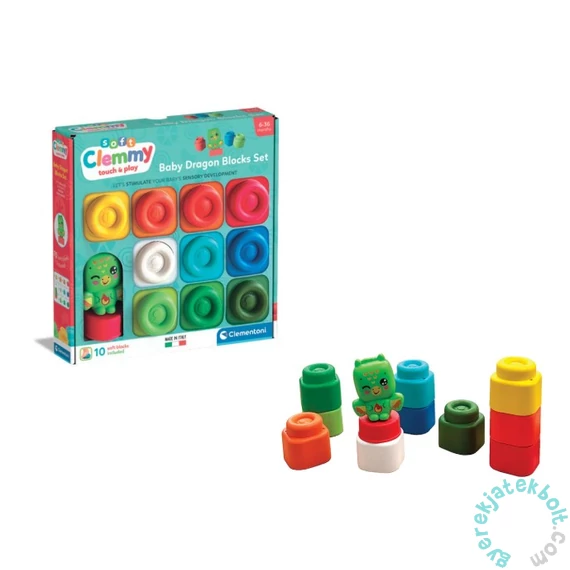 Clementoni - Clemmy - 10 db puha építőkocka Dragon (17980)
