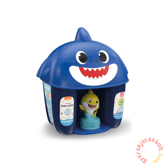 Clemmy Baby Shark tároló, puha építőkockákkal (17425) - kék