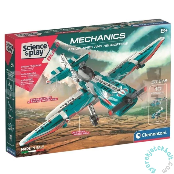 Clementoni - Science &amp; Play - Mehanics - Repülős 10 az 1-ben játékszett (50811)