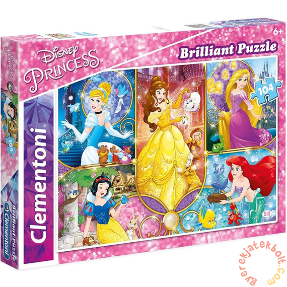 Clementoni 104 db-os Ragyogó puzzle - Disney Princess - Kollázs (20140)